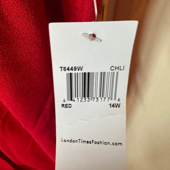 NWT London Times Nordstrom red sleeveless dress size 14W. - Picture 5 of 9